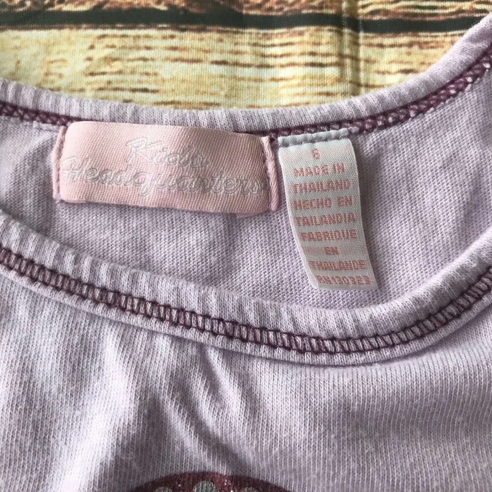 Justice Kids Headquarters Lot of 2 Shirt Bundle Girls' Size 6 Purple